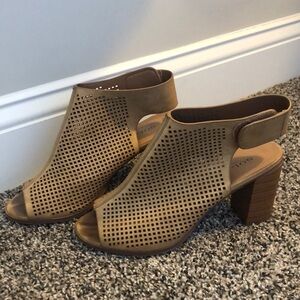 Tan Heels with Square Holes